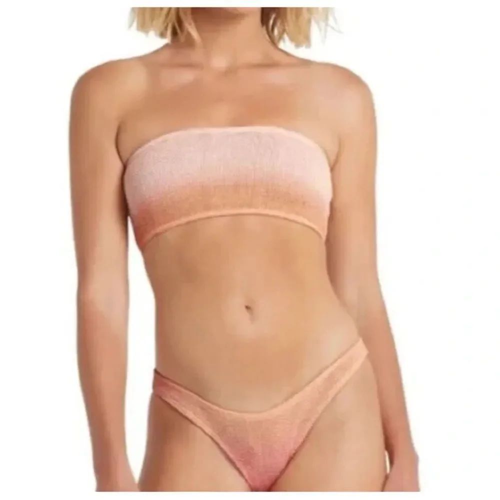 NWT BOUND BOND-EYE Sierra Bandeau Rose Gold Ombre Top Bikini TOP ONLY